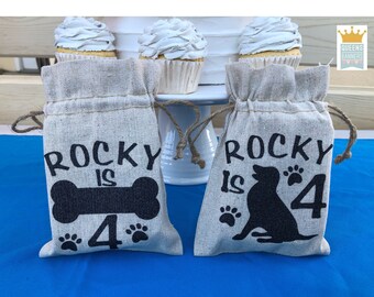 Dog Party, Dog Favor Bags, Puppy Favor Bags, Dog Party Favors, Puppy party favors, Pawty Time, Dog Party Decorations, Puppy Party