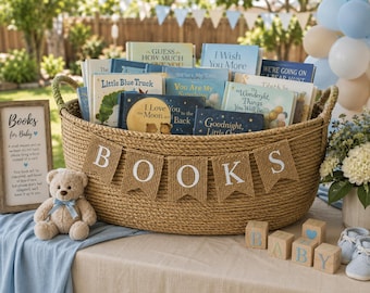 Books banner, Baby Shower books banner, Personalized mini banner, Baby Shower decor, IT'S A GIRL, Baby Shower topper