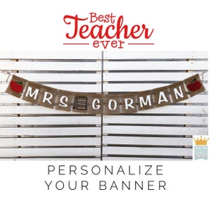 Teacher Banner, Classroom Banner, Teacher Gifts, Teacher desk decor, Teacher Name Sign, Classroom Decor, Teacher Banner, Best Teacher Gifts