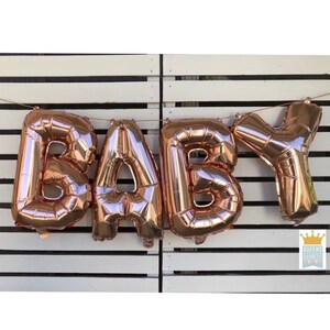 Gender Reveal Balloons, BABY Balloons, Rose Gold Baby Balloons, Baby Girl Decor, Baby Shower Decor, Balloon Banner, Baby girl balloon, Baby