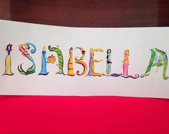 Princess Name Art Etsy Princess Name Art Etsy