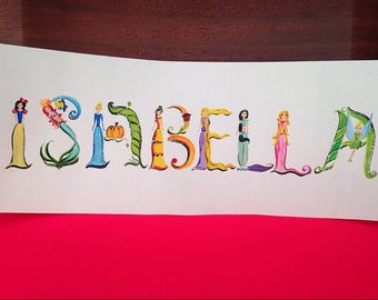 Princess Name Art Etsy