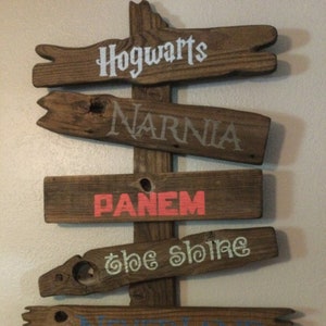 Storybook Signs, Nursery Signs, Book Nook Signs, Hogwarts, Sherwood Forest, Winnie the Pooh, Narnia, Wonderland, Neverland, Disneyland