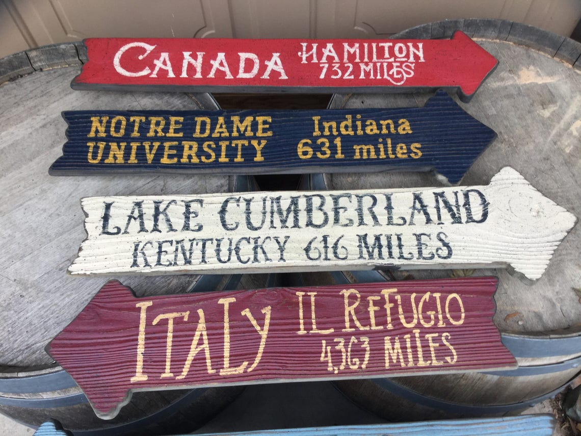 Outdoor Rustic Directional Signs Beach Directional Signs Etsy