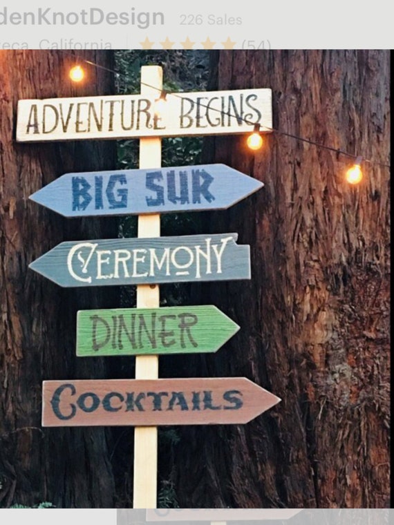 Wedding Directional Signs Beach Rustic Garden Bride Groom Sign Reception Photo Booth