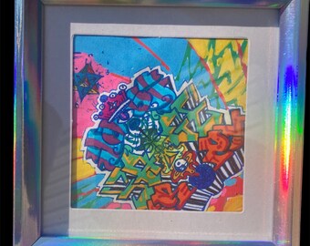 Totem Tagz - original art, in holographic frame