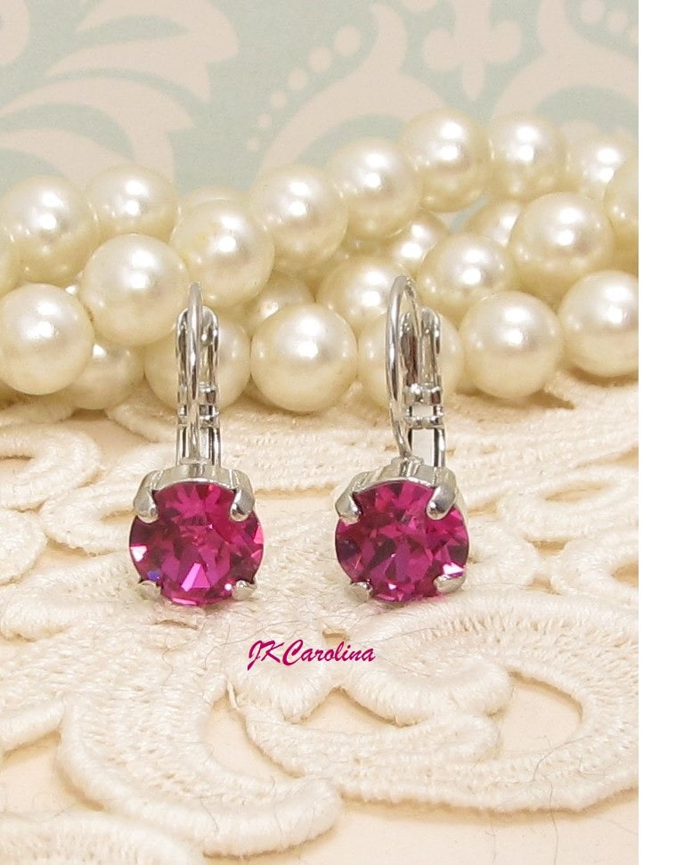 Fuschia pink deals earrings
