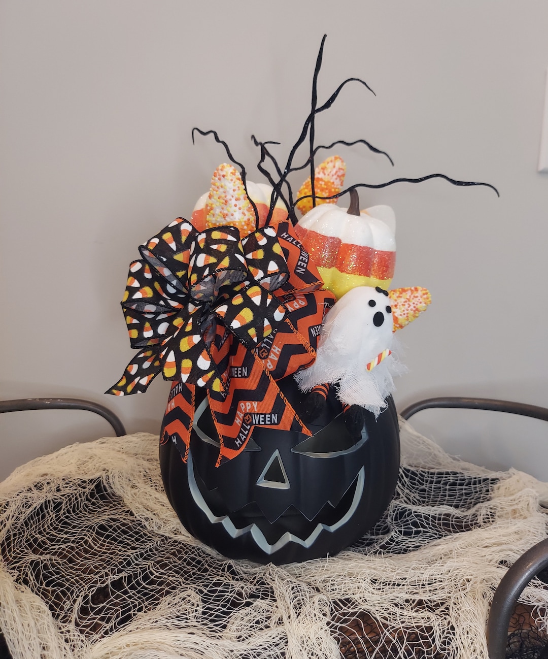 Halloween Decor / Jack-o-lantern / Halloween Centerpiece / - Etsy