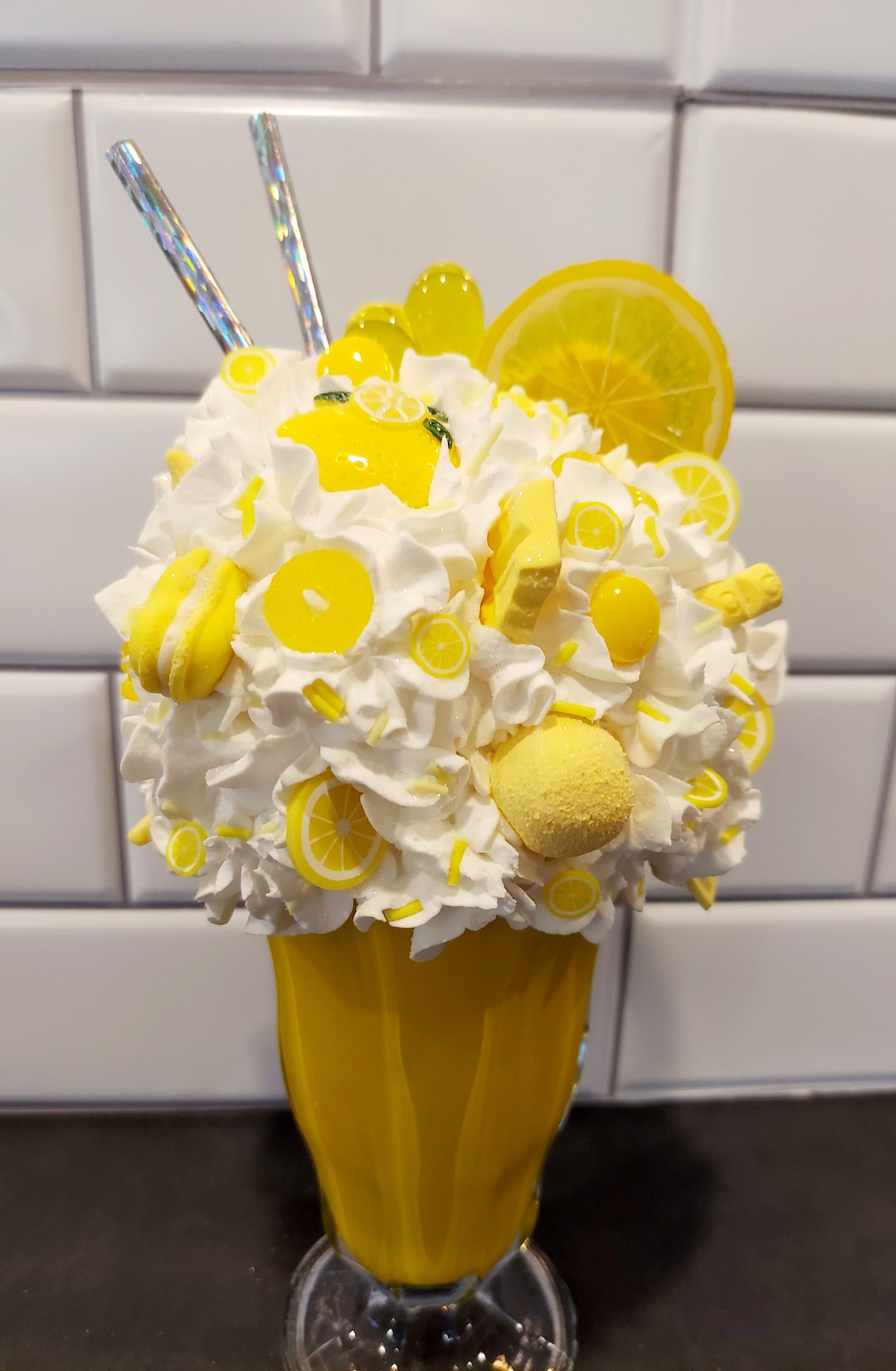 Lemon Shake Fake Shake Photo Prop Tiered Tray Home Etsy