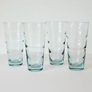 1960s Libbey &#39;Ripple Aqua&#39; 16oz cooler glasses, set of four