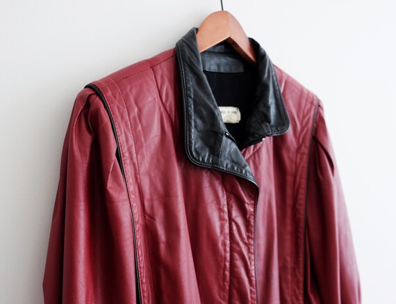Leather jacket top cherry colour