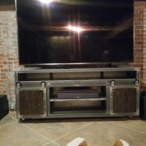 Industrial TV Console, Television Stand, Industrial Farmhouse Decor