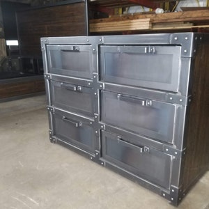 Industrial Style Upcycled Steel Furniture Gentleman's Dresser image 2