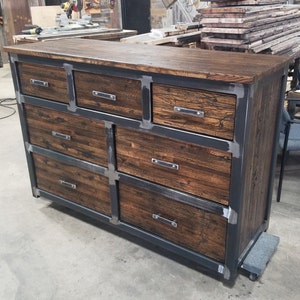 Industrial Style Upcycled Steel Furniture Storage Dresser