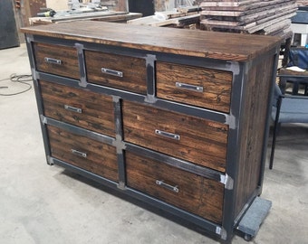 Industrial Style Upcycled Steel Furniture Storage Dresser