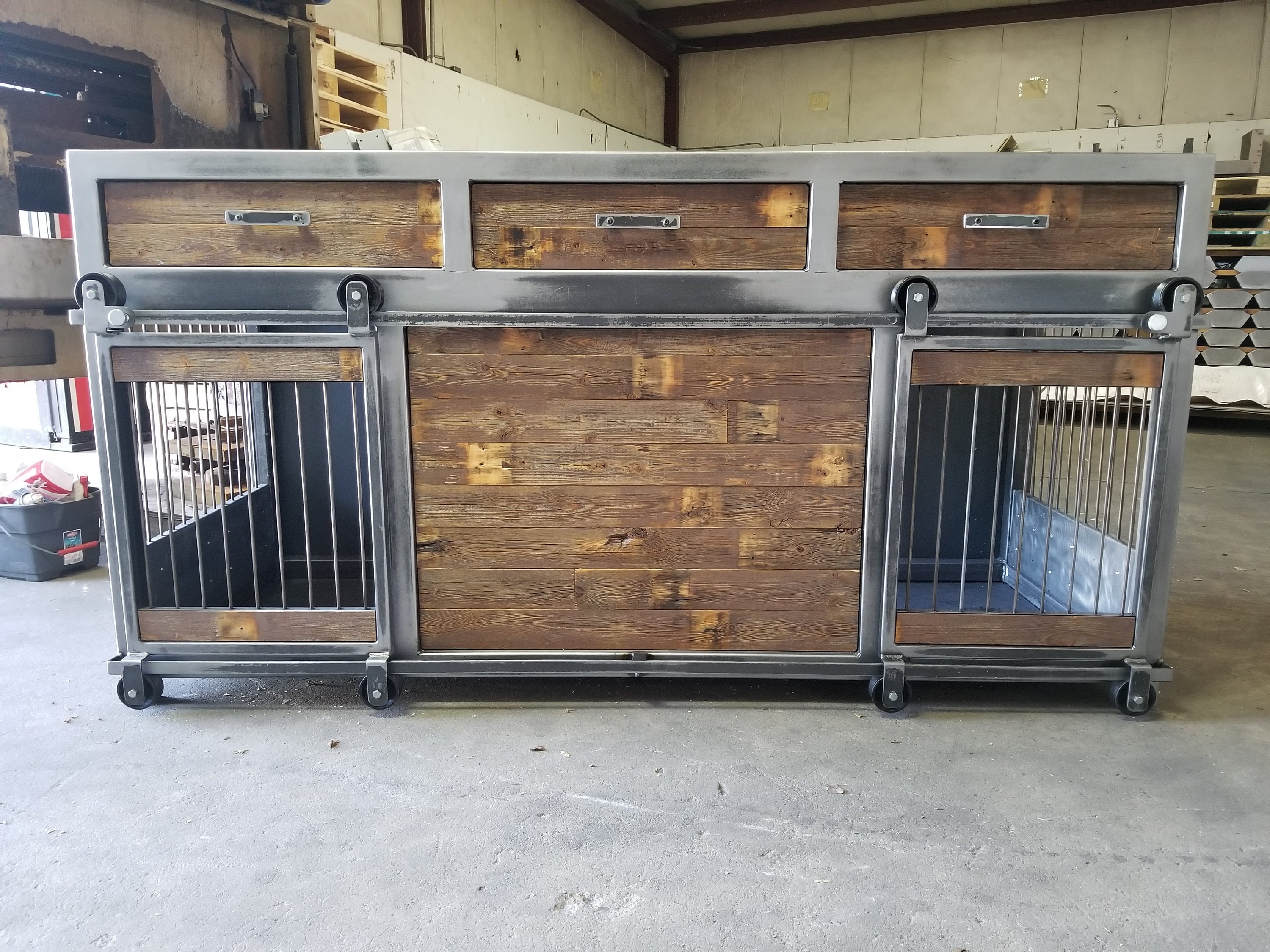 Curated visual reference: Visual Reference: Industrial Dog Kennel With Reclaimed Wood Dog Crate Dog Bed