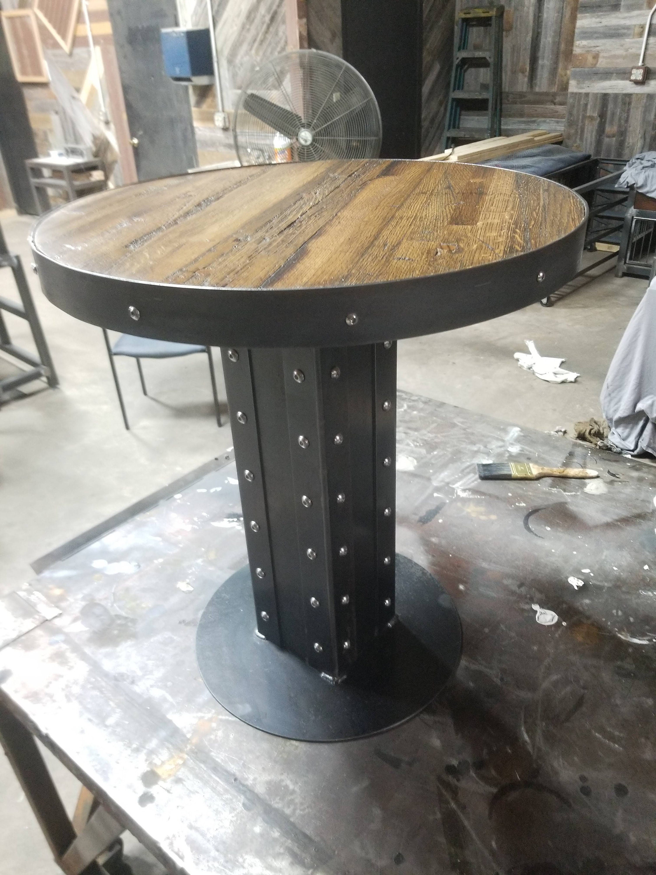 Steel Pedestal Base, Round Table, Industrial, Heavy Duty, Dining Table ...