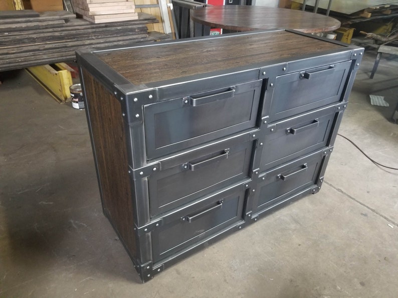 Industrial Style Upcycled Steel Furniture Gentleman's Dresser image 1