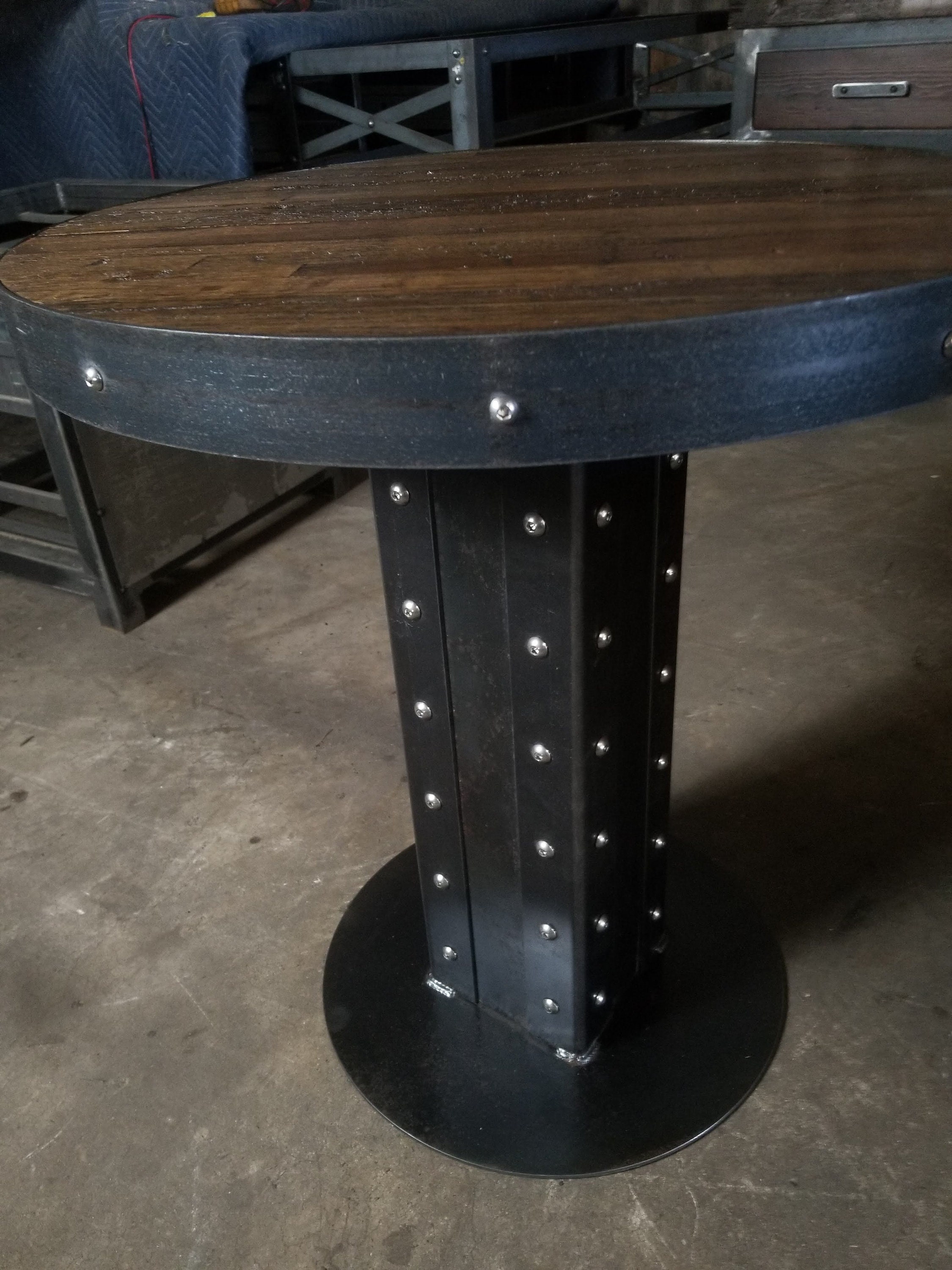 Steel Pedestal Base, Round Table, Industrial, Heavy Duty, Dining Table ...