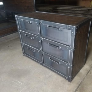 Industrial Style Upcycled Steel Furniture Gentleman's Dresser image 3