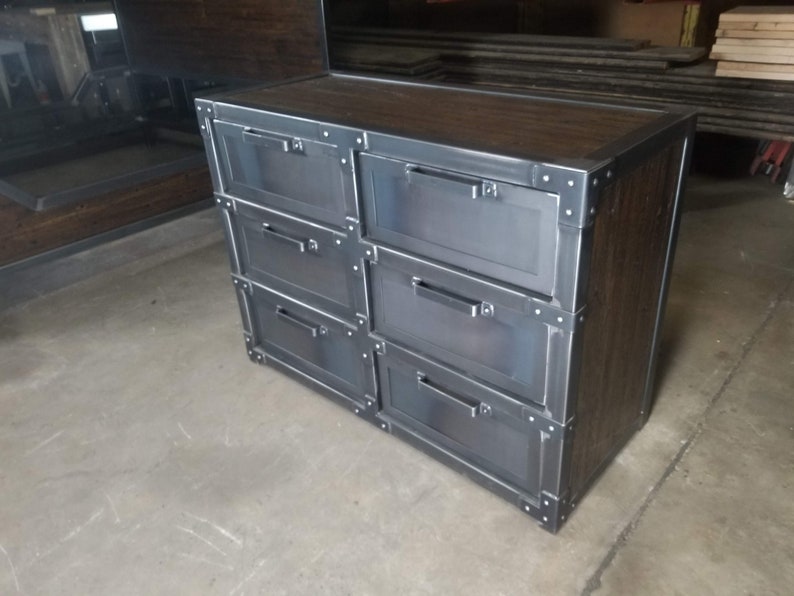 Industrial Style Upcycled Steel Furniture Gentleman's Dresser image 3