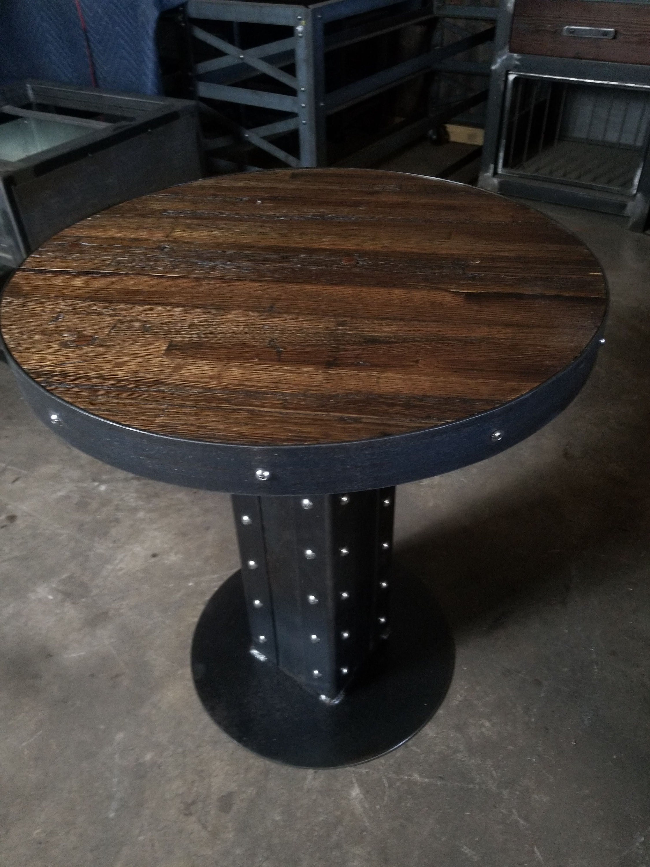 Steel Pedestal Base, Round Table, Industrial, Heavy Duty, Dining Table ...