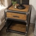 Picture of Rustic Welded Steel Night Stand, Vintage Industrial Nightstand, Custom ...