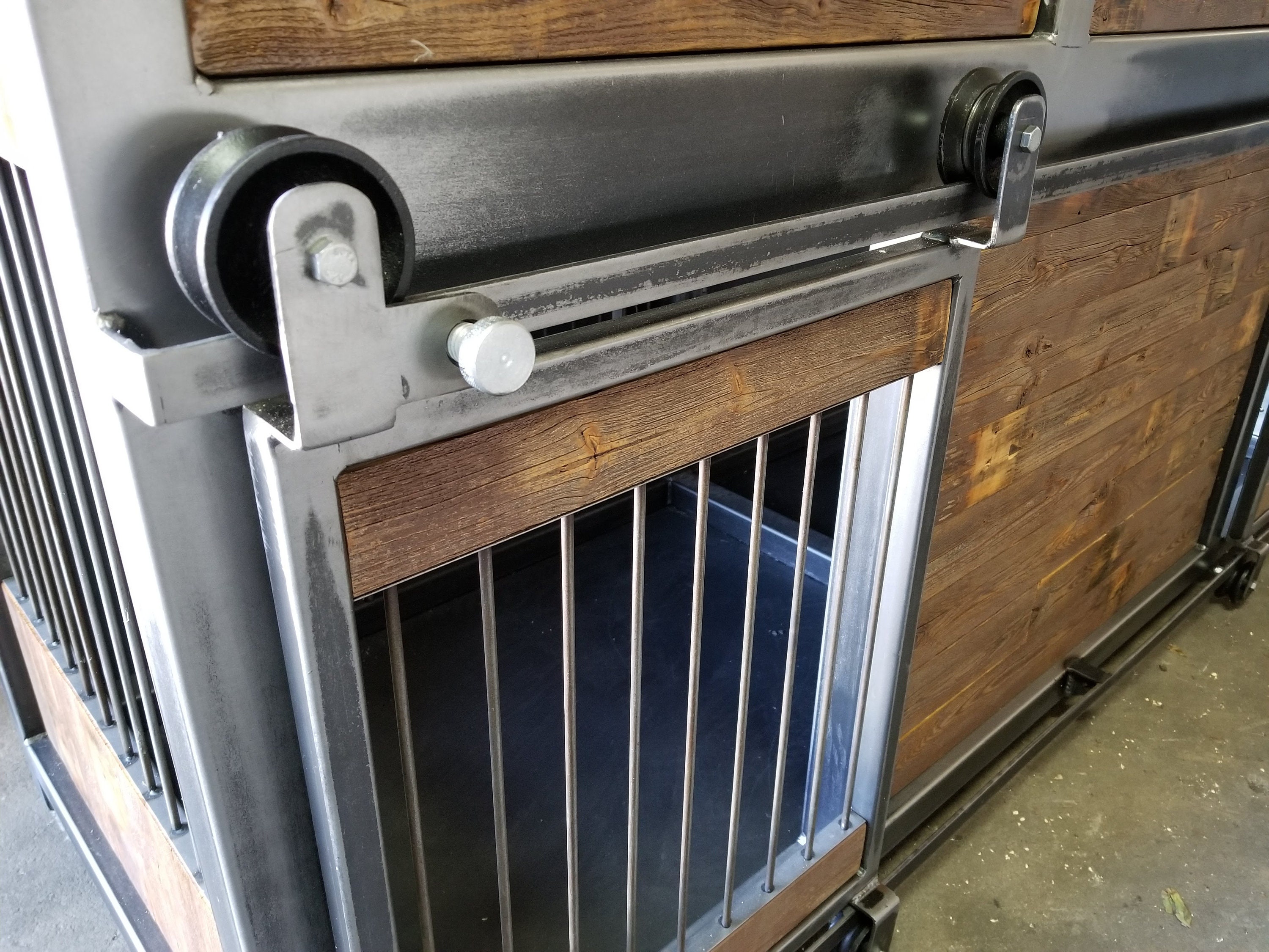 Gallery Detail: Industrial Dog Kennel With Reclaimed Wood Dog Crate Dog Bed