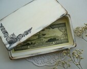 Wedding Card Box, Wedding Money Box, Box for money, White and black Money Box, Bridal Gift, Vintage Look Money Box