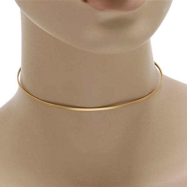 Rose Gold Neck Cuff, Gold Choker, Choker Necklace, Gold Neck Collar, Birthday gift, Sisters gift, , Cuff Necklace, Gold Wire Necklace,