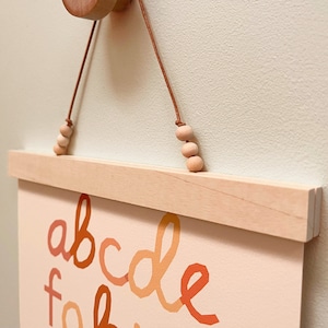 Wood Magnetic Poster Hanger | Wall Art | Wall Decor | Natural Wood Hanging Picture Frame | Display