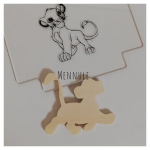 Pirografia su LEGNO - SIMBA - Bomboniera Comunione - Cresima - Battesimo. Segnaposto Matrimonio