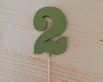 NUMBER Wooden Cake Topper