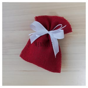 PROMO 17 Sacchetti rossi iuta con cucitura a vivo