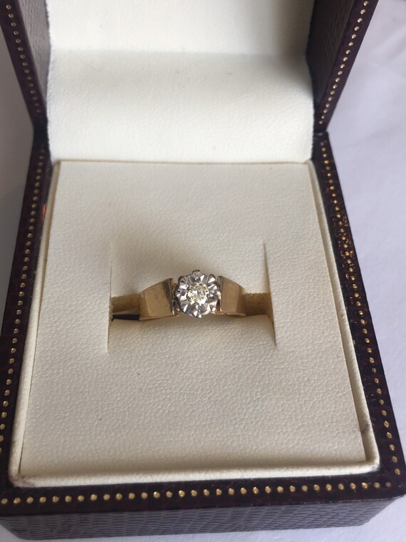 Size P 12 Vintage 18Ct Yellow Gold Solitaire Diamond Engagement Ring