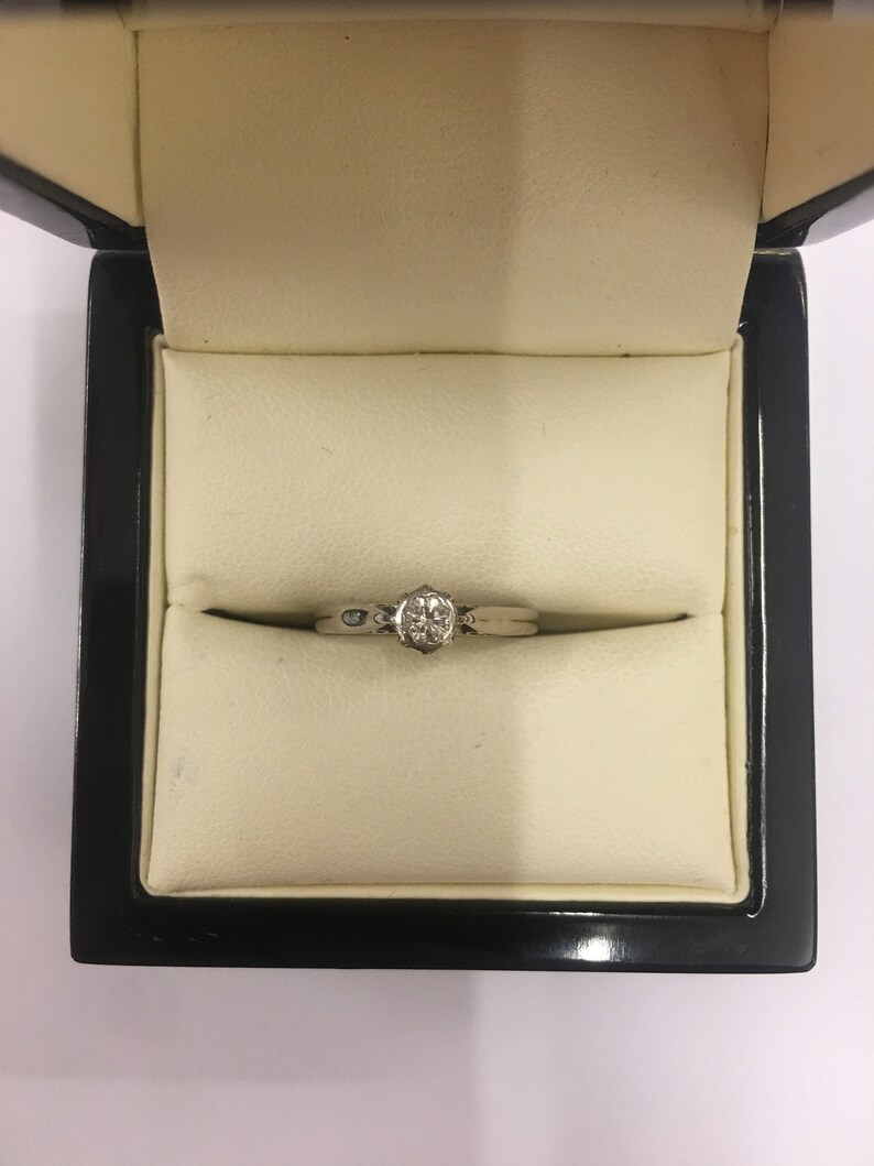 Vintage 18ct and Platinum Solitiare Collet Set Diamond Etsy