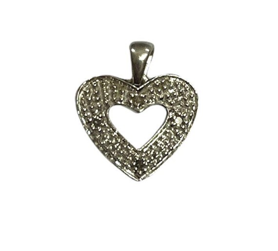 9ct white gold diamond heart best sale pendant