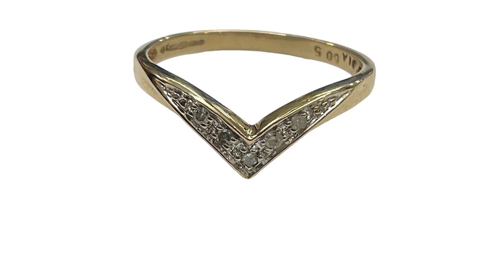 Blue Diamond Wishbone Ring in Platinum Overlay Sterling Silver 0.05 Ct. -  7083282 - TJC