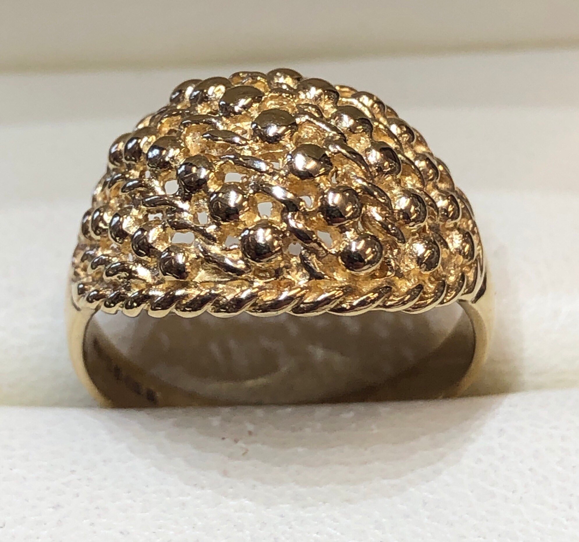 9ct Yellow Gold Keeper Ring Size O Etsy