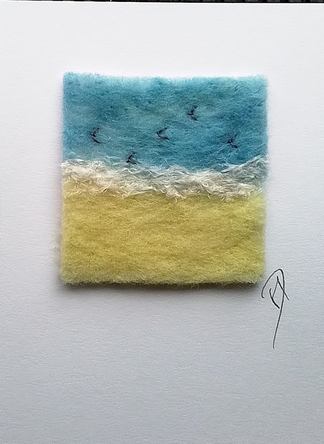 Shoreline Textile Greeting Card, Felt and Stitch Greeting Card, Textile ...