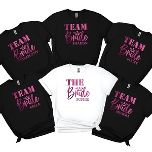 Hen Party T Shirt - Metallic Print - Bride to Be - Team Bride - Personalised