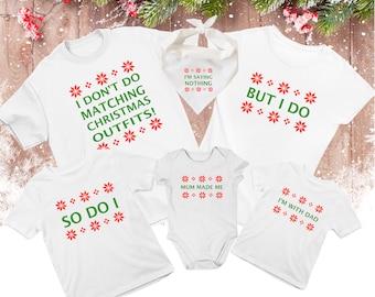 Family Matching Christmas T-shirt I DON'T DO Funny Festive Name Including Pet Cat Dog Bandana