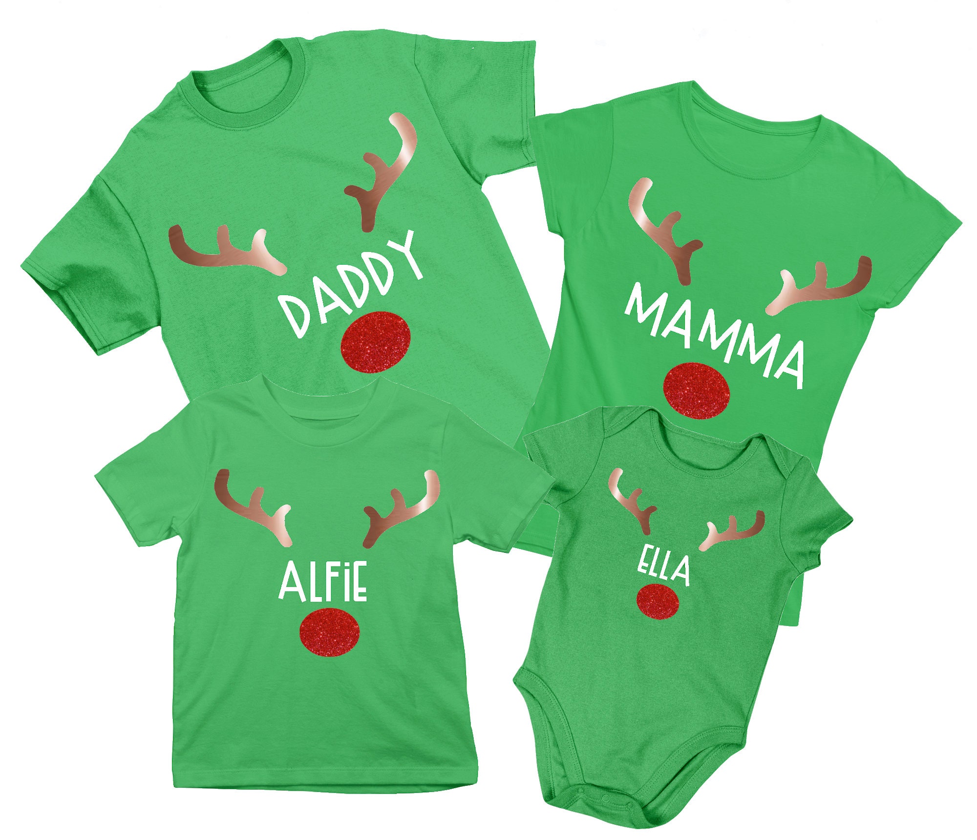 Family Matching Christmas Tshirt Personalised Festive Red Etsy UK