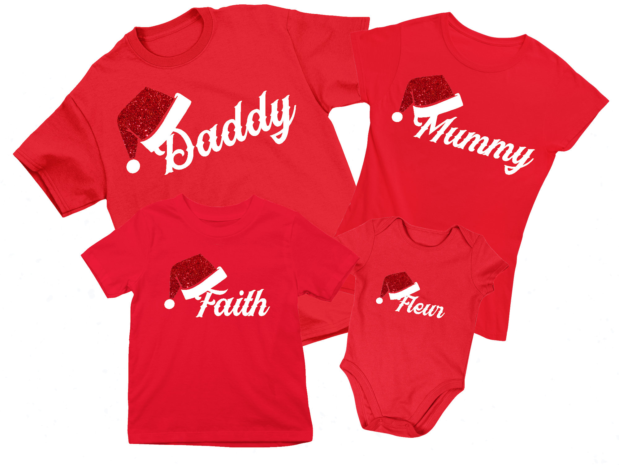 Family Christmas Tshirt Personalised Matching Gift Glitter Etsy UK