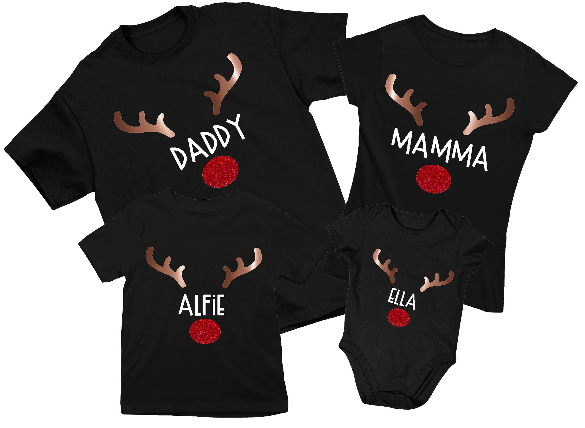 Family Matching Christmas Tshirt Personalised Festive Red Etsy