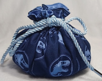 Grand sac bleu marine Jurassic Park pour 12 jeux de dés ou plus, cadeau gremlin. Donjons et dragons D&D TTRPG dinosaure t-rex 188