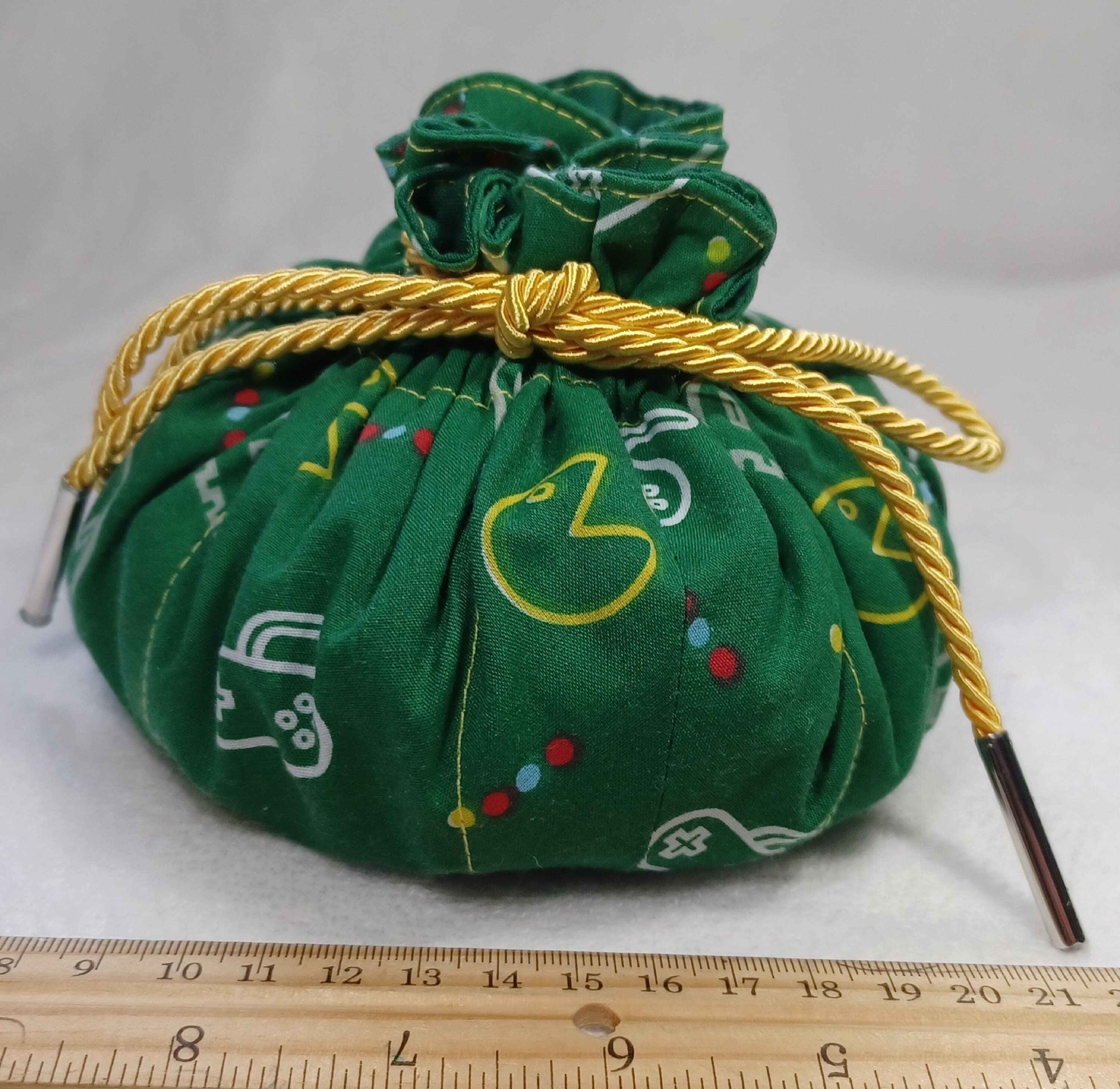Pac-man Green Dice Bag Large Holds 12 or More Sets Dice Gremlin Gift ...
