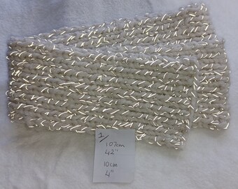 Oatmeal scarf in chunky reflective yarn. Handmade. Safety Cyclists Cycling Light-up Glow Glowing HIGH VISIBILITY Child Short Beige Cream