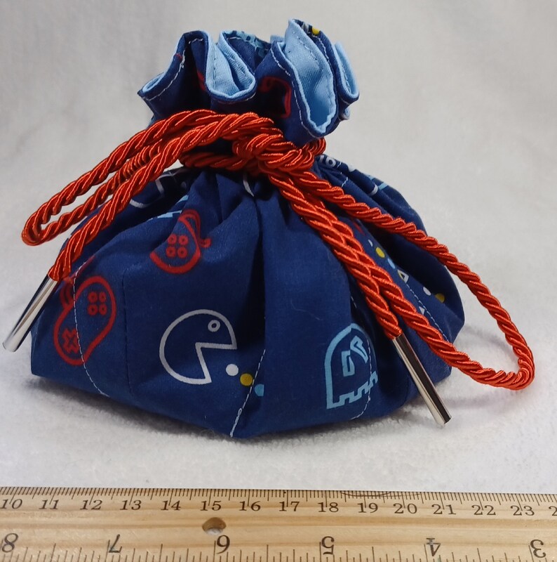 Pac-man Navy Blue Dice Bag Large Holds 12 or More Sets Dice Gremlin ...