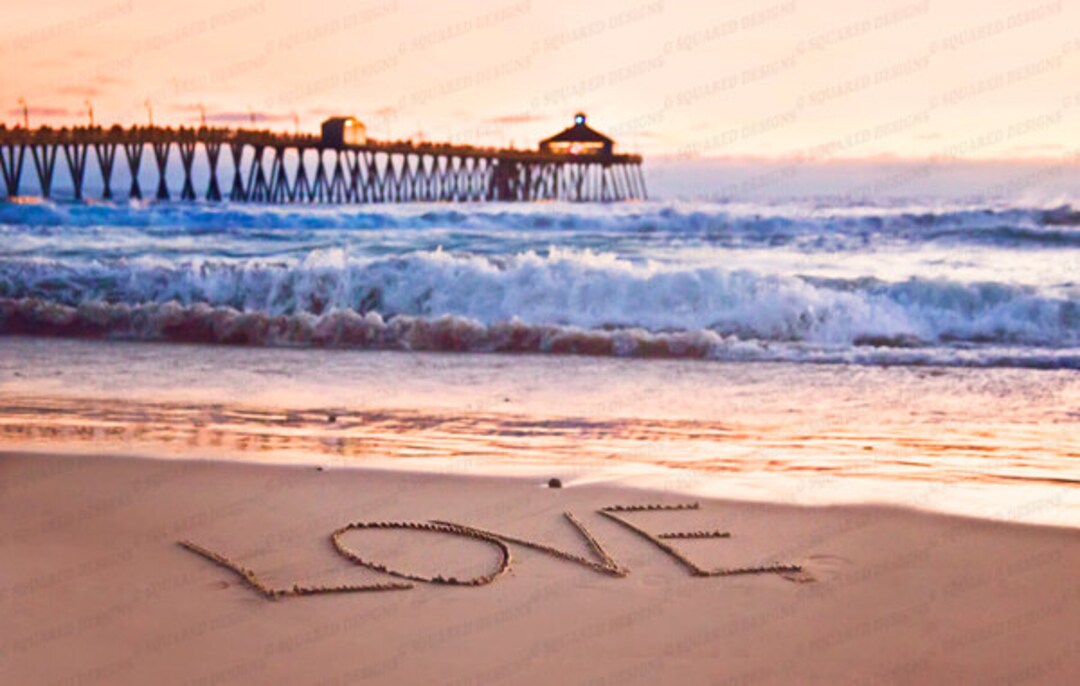 LOVE, Beach Wall Art Digital Instant Download Photo, Words on Sand